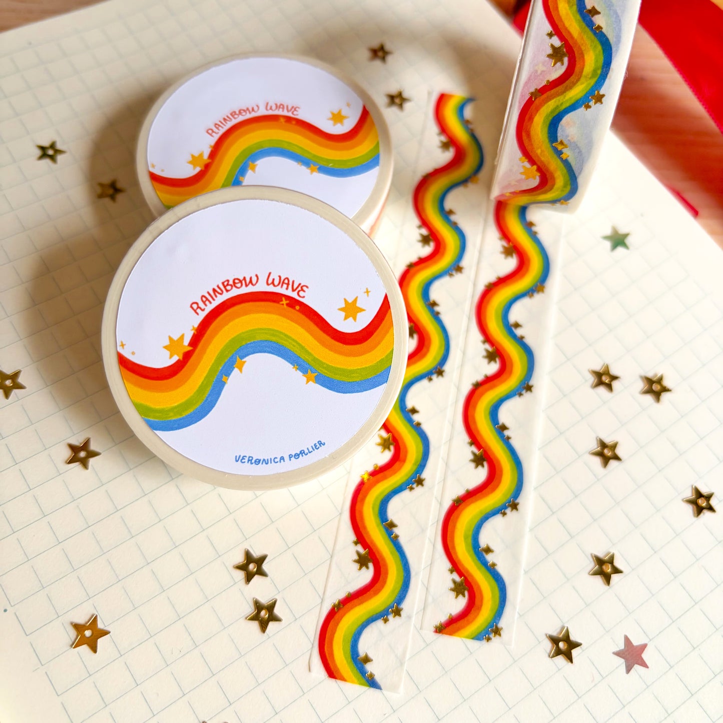 Rainbow Wave Foil Washi Tape