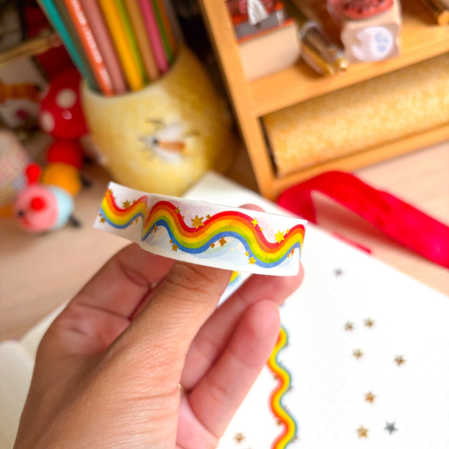 Rainbow Wave Foil Washi Tape