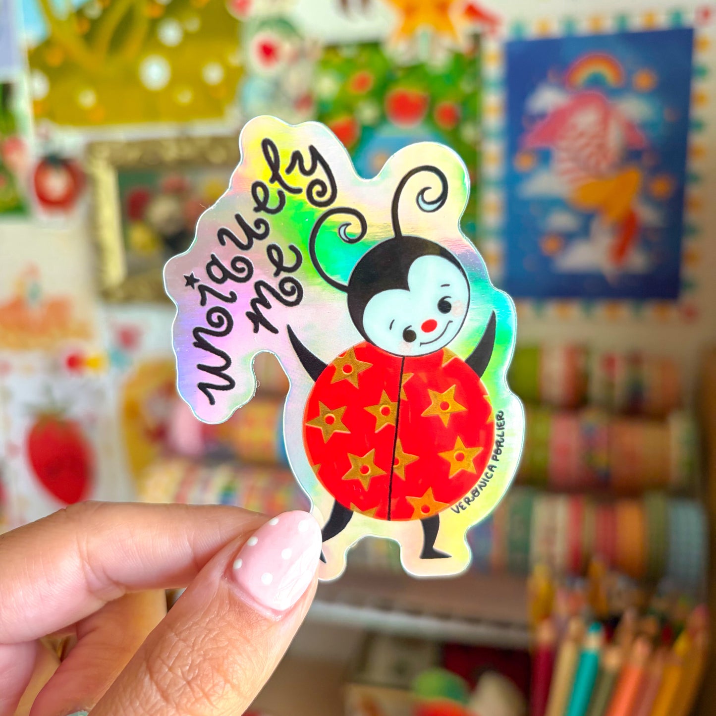 Uniquely Me Lottie the Lady Bug Holographic Sticker