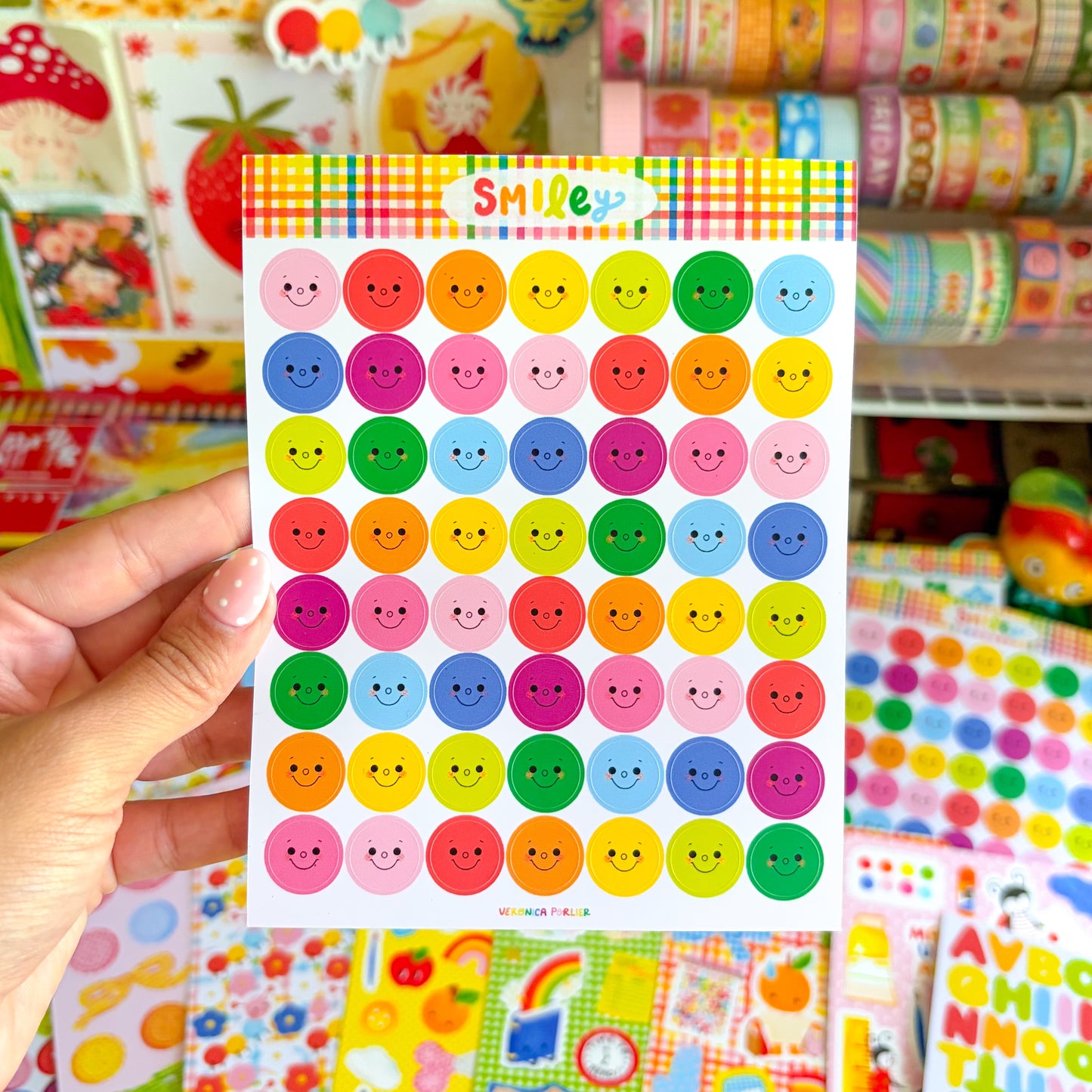 Rainbow Smiley Faces Sticker Sheet
