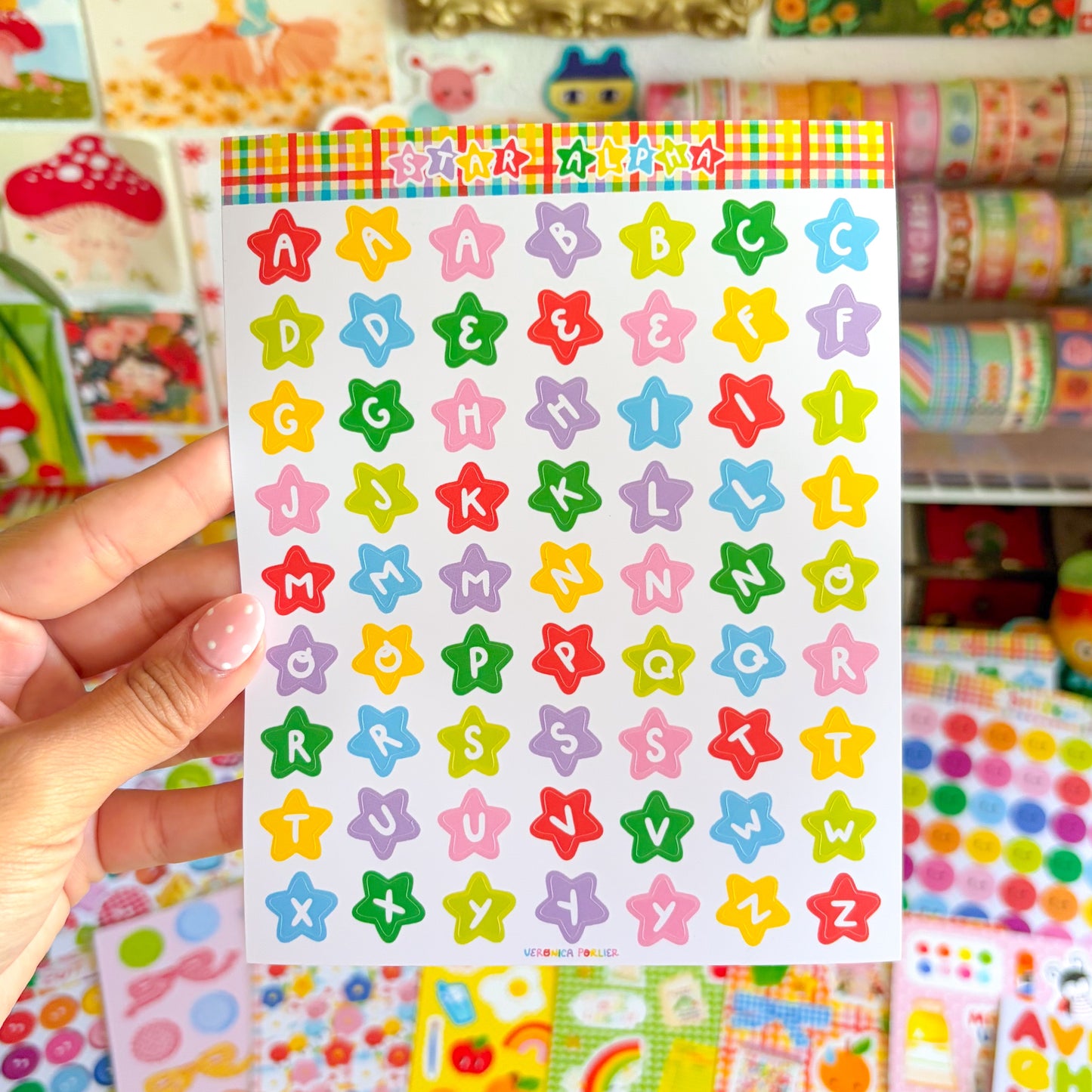 Star Alphabet Sticker Sheet