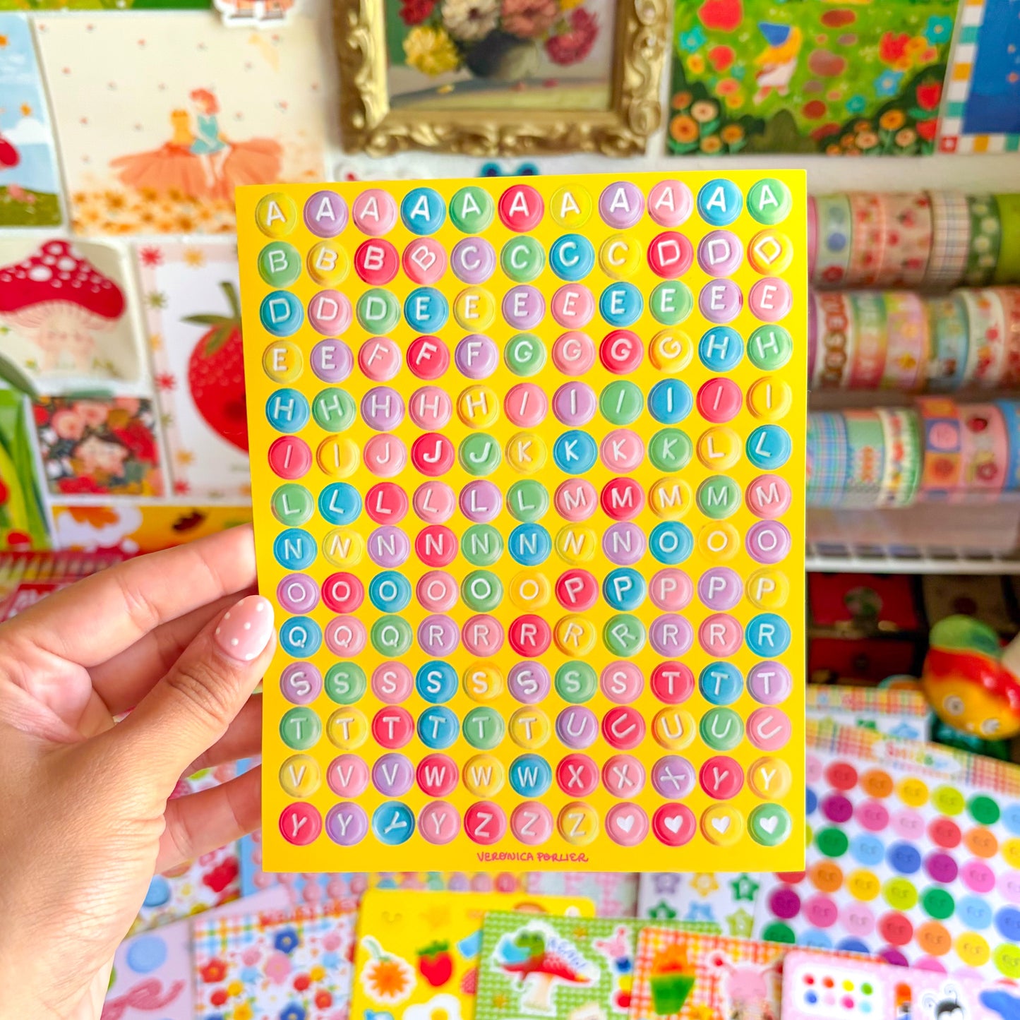 Colorful Beads Alphabet Sticker Sheet