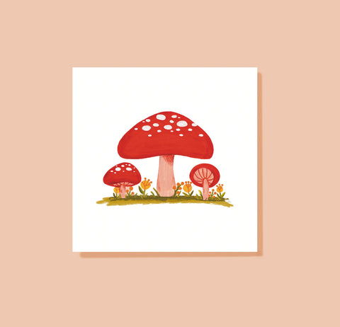 Mushroom Trio Art Print